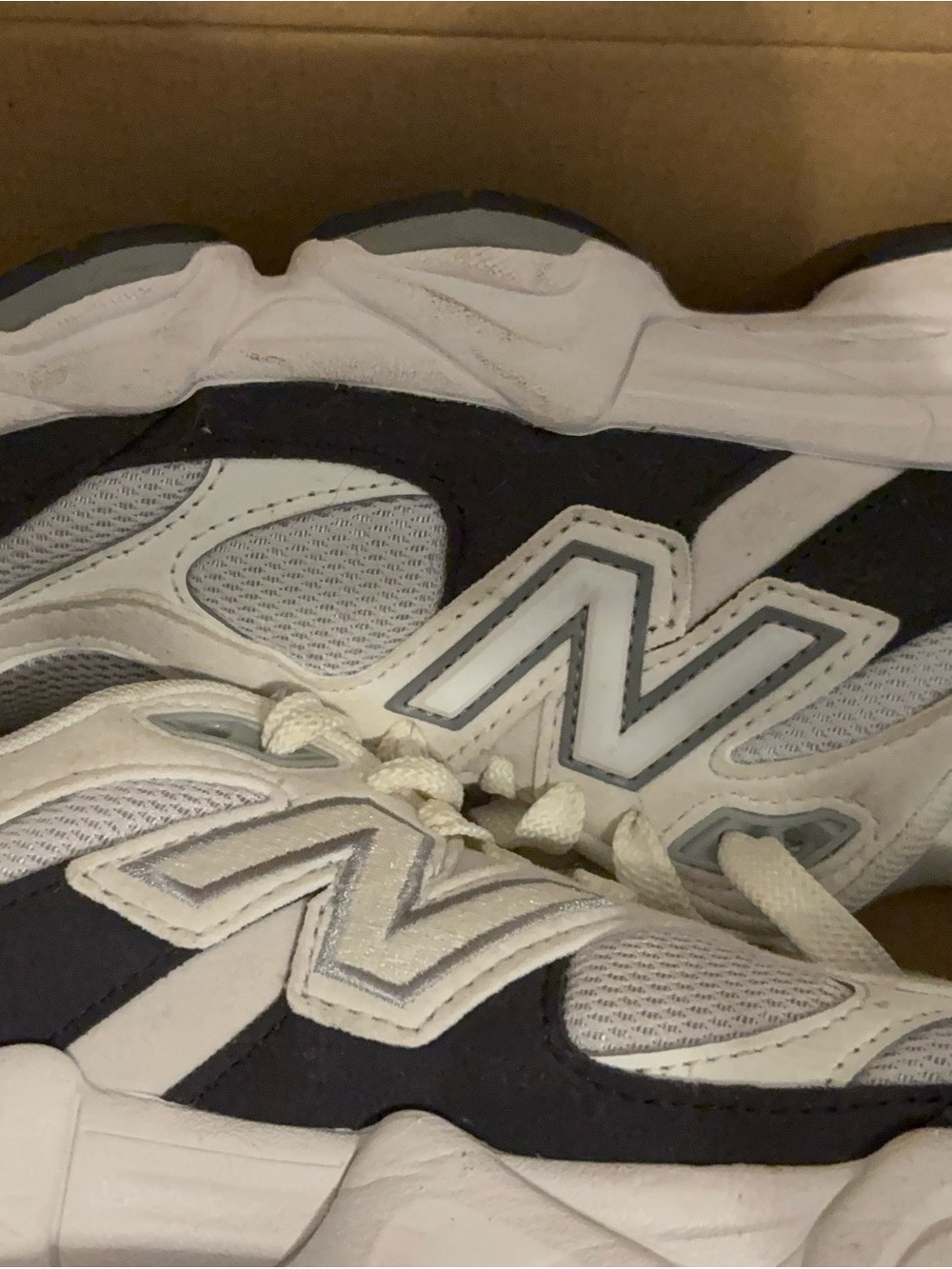 New Balance 9060 White and Gray Retro Trainer Sneakers